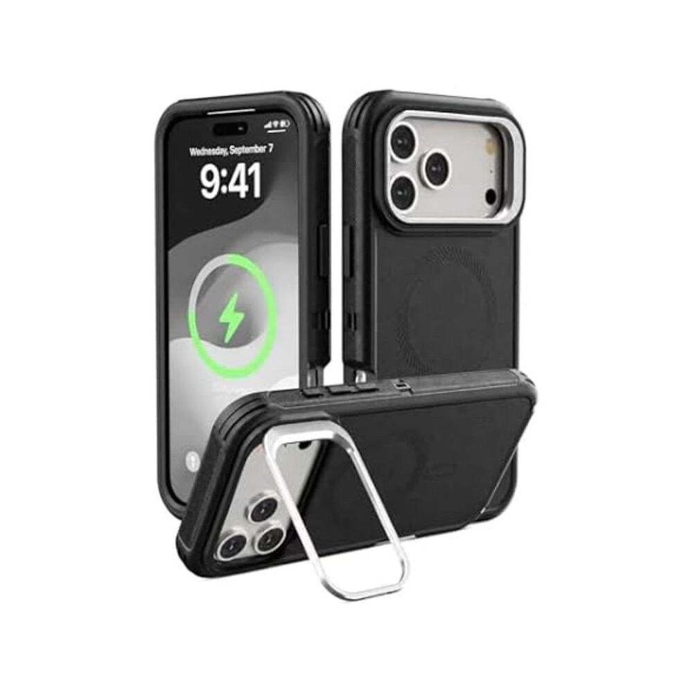 WOONITH for iPhone 17 Pro Case with Stash Stand